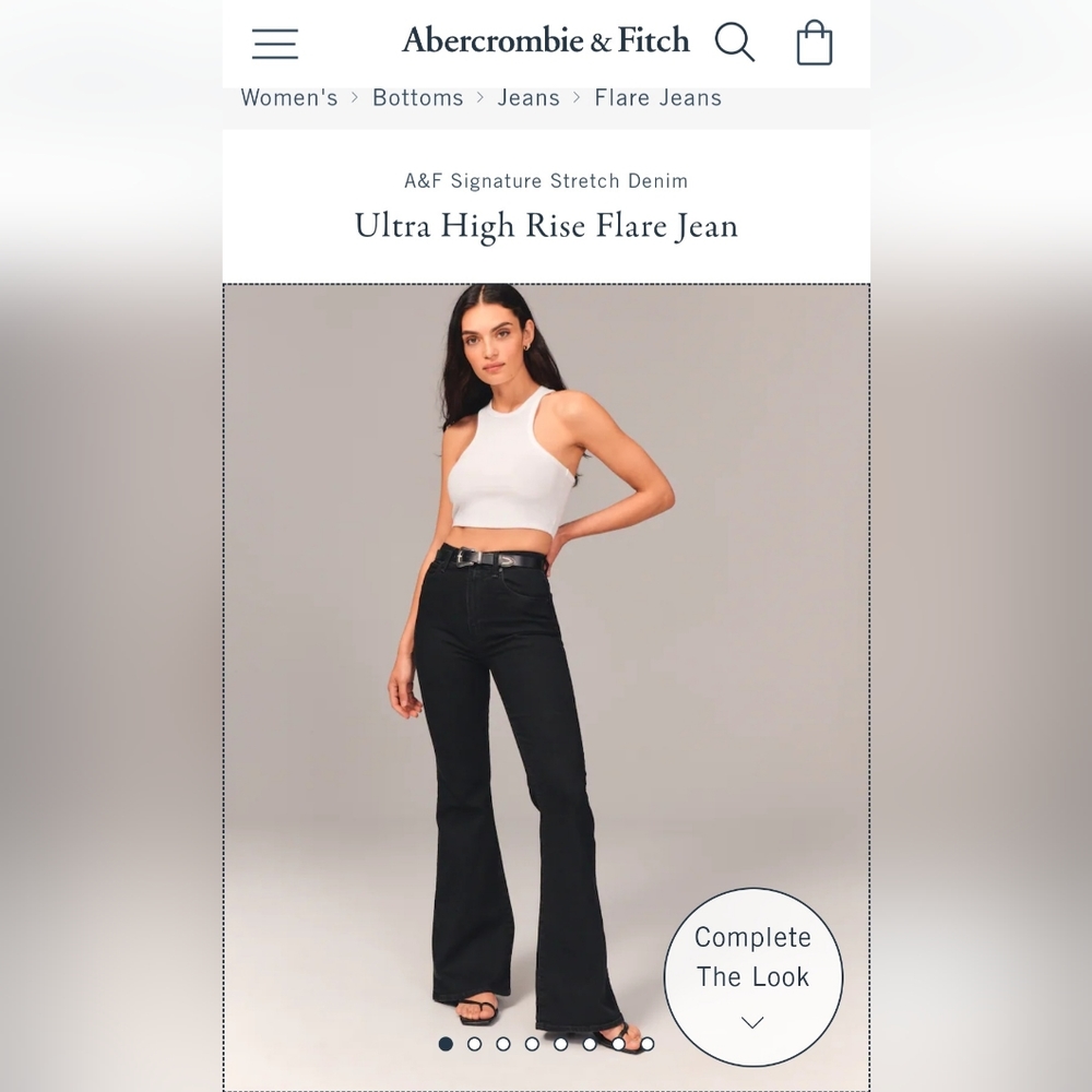 Size 30 Waist/10R Abercrombie & Fitch Ultra High Rise Flares Black